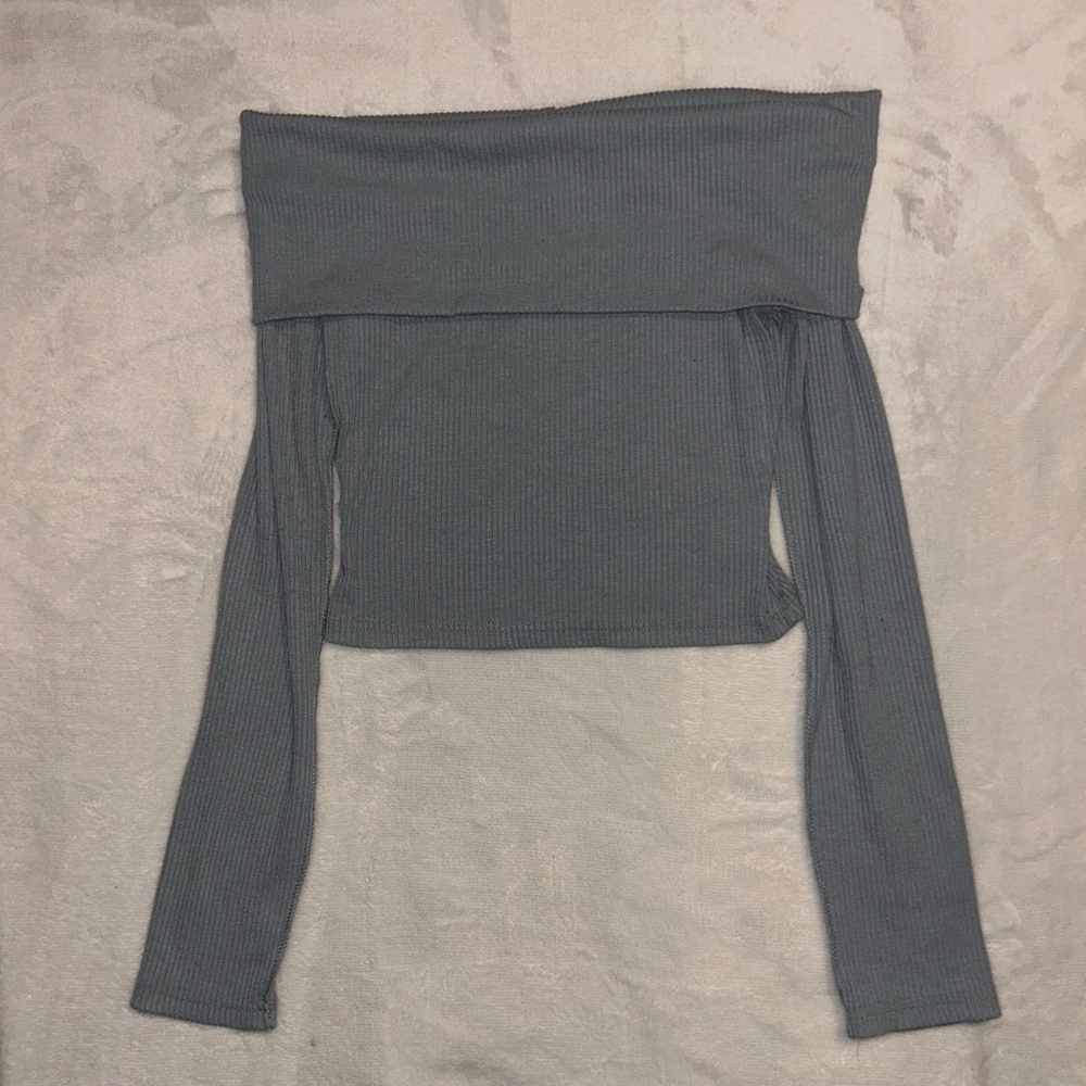 Off-Shoulder Ribbed Top SIZE M